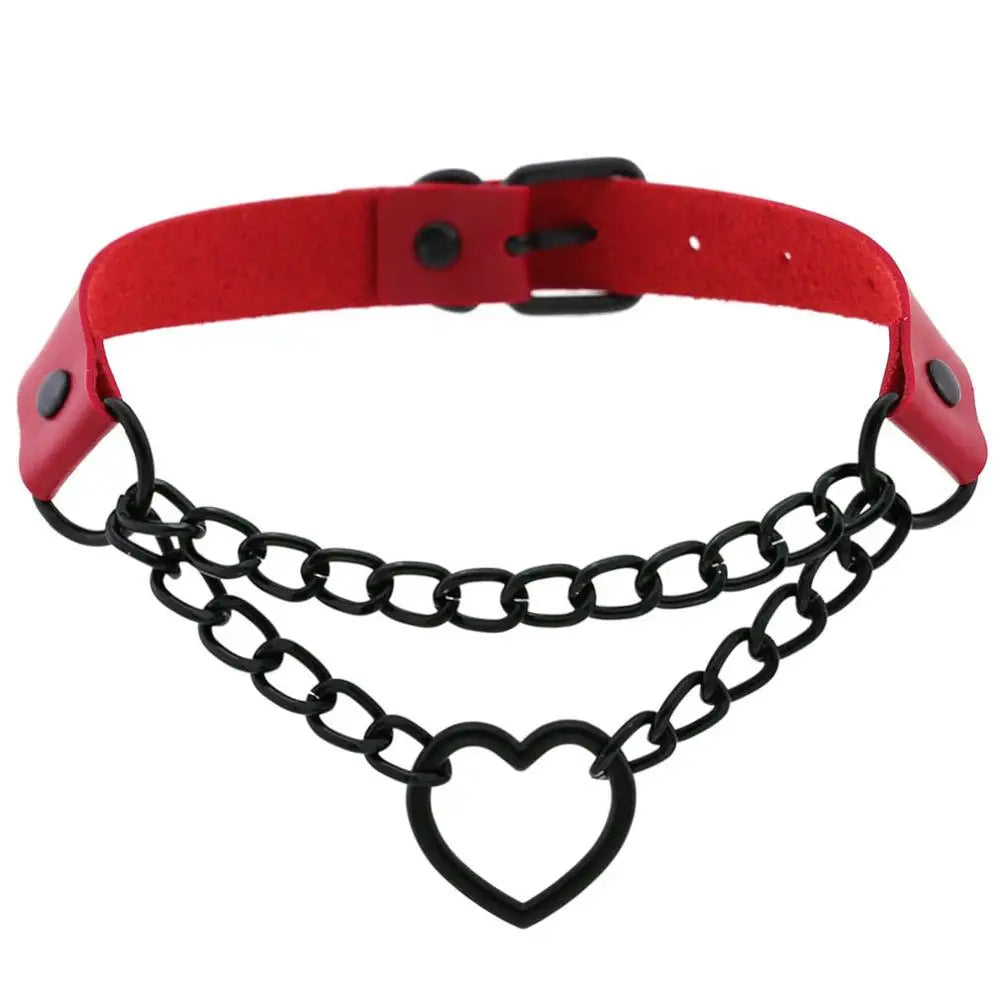 Double Chain Heart Choker