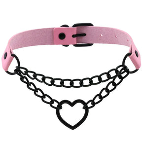 Double Chain Heart Choker