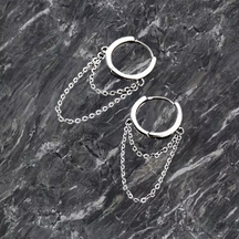 Chain Tassel Hoop Earrings