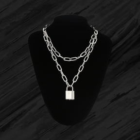 Layered Lock Chain Necklace