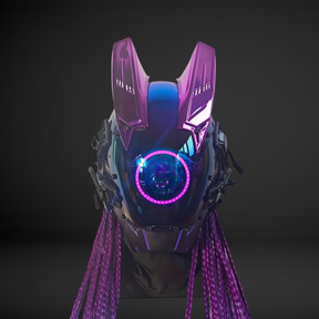 Purple Horns Mechanical Mask With Braid