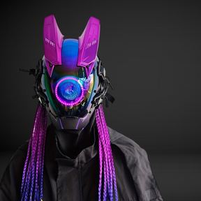 Purple Horns Mechanical Mask With Braid