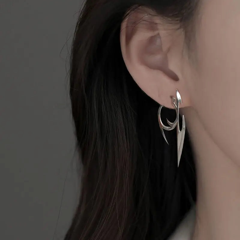 Punk Style Boomerang Hoop Earrings